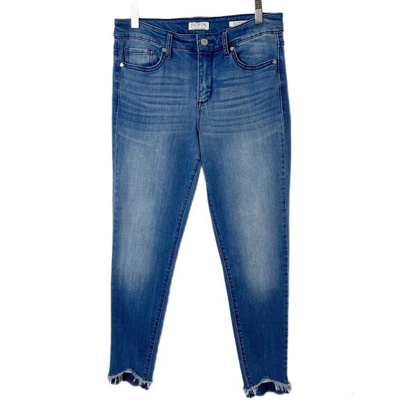 Sofia Vergara Women's Jeans 6 Skinny Ankle Lace Raw Hem Stretch Denim Med Wash - Picture 1 of 10